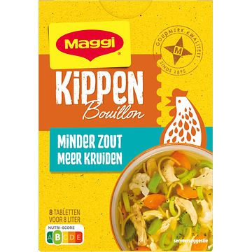 Foto van Maggi minder zout bouillon kippen bouillon blokjes pakje 8 ltr. 72g bij jumbo