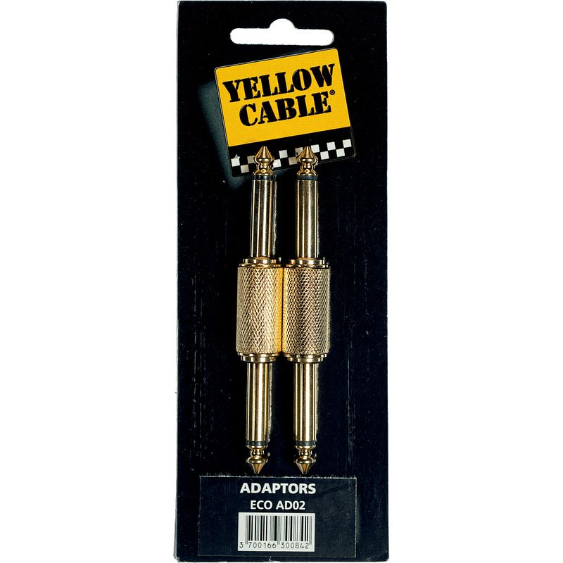 Foto van Yellow cable ad02 6.3 mm jack male ts koppelstuk (2 stuks)