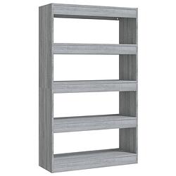 Foto van The living store houten boekenkast - 80 x 30 x 135 cm - grijs sonoma eiken