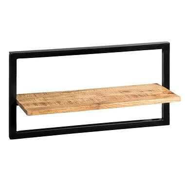 Foto van Wandplank bart - zwart/naturel - 35x65x25 cm - leen bakker