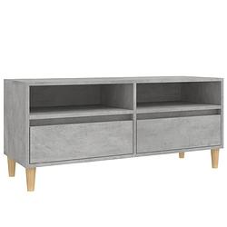 Foto van The living store tv-kast - klassiek - 100 x 34.5 x 44.5 cm - betongrijs