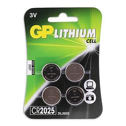 Foto van Gp cr2025 lithium-knoopcelbatterijen 3v 4 stuks
