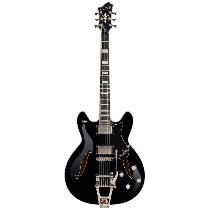 Foto van Hagstrom tremar viking deluxe black gloss elektrische gitaar