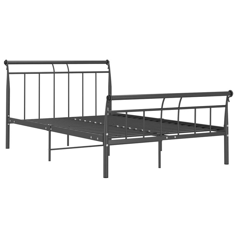 Foto van The living store bedframe - metalen - 208 x 126 x 90 cm - zwart - montage vereist