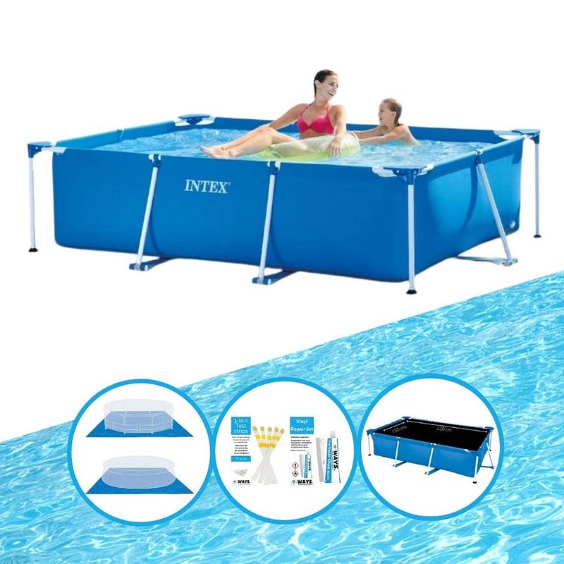 Foto van Intex zwembad rectangular frame 220x150x60 cm - inclusief accessoires