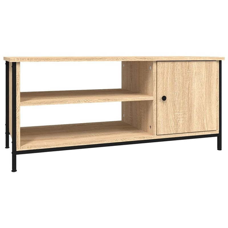 Foto van The living store tv-meubel sonoma eiken - 100 x 40 x 45 cm - duurzaam materiaal - voldoende opbergruimte - stevig blad