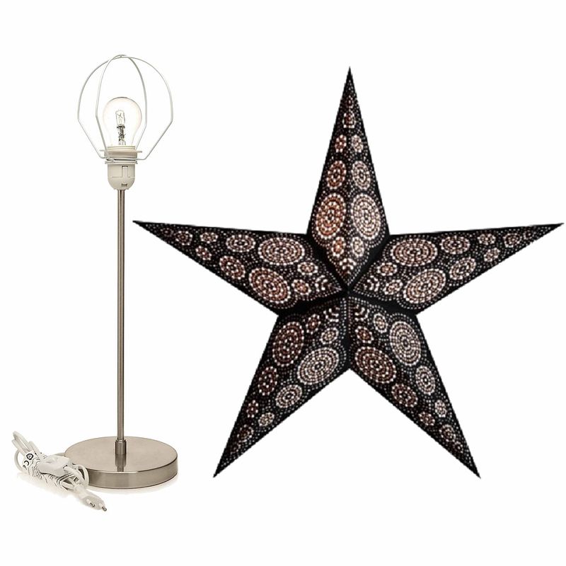 Foto van Decoratie kerstster marrakesh 60 cm inclusief tafellamp/lamp standaard - kerststerren