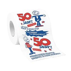 Foto van Toiletpapier rollen 50 jaar man verjaardagscadeau decoratie/versiering - fopartikelen