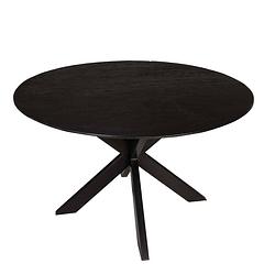 Foto van Giga meubel eettafel rond - zwart - ø120cm - eettafel romeo