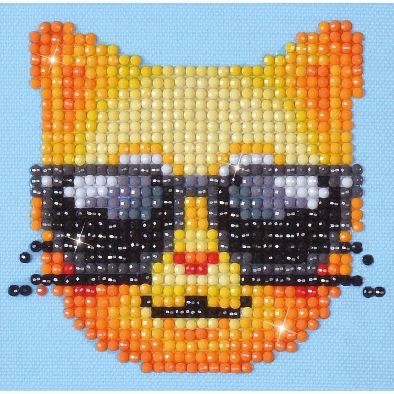 Foto van Diamond dotz cool kat diamond painting, 797 dotz, 10x10 cm