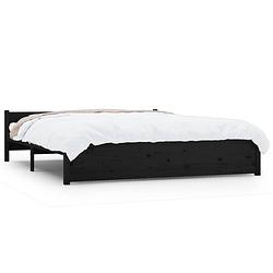 Foto van Vidaxl bedframe massief hout zwart 160x200 cm