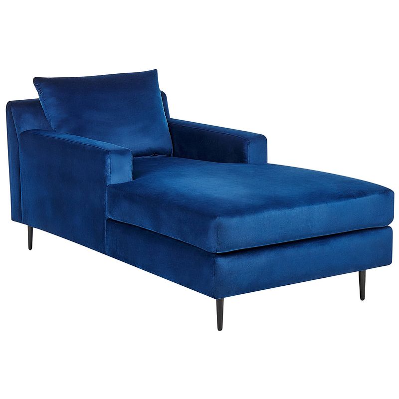 Foto van Beliani gueret - chaise longue-blauw-fluweel