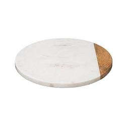 Foto van Casa di elturo draaiplateau serveerplank marble wit - draaischijf van 100%marmer & hout - ø30cm