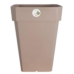 Foto van Riviera soleilla vierkante plastic bloempot - 39 x 39 x h 45 cm - 65 l - taupe