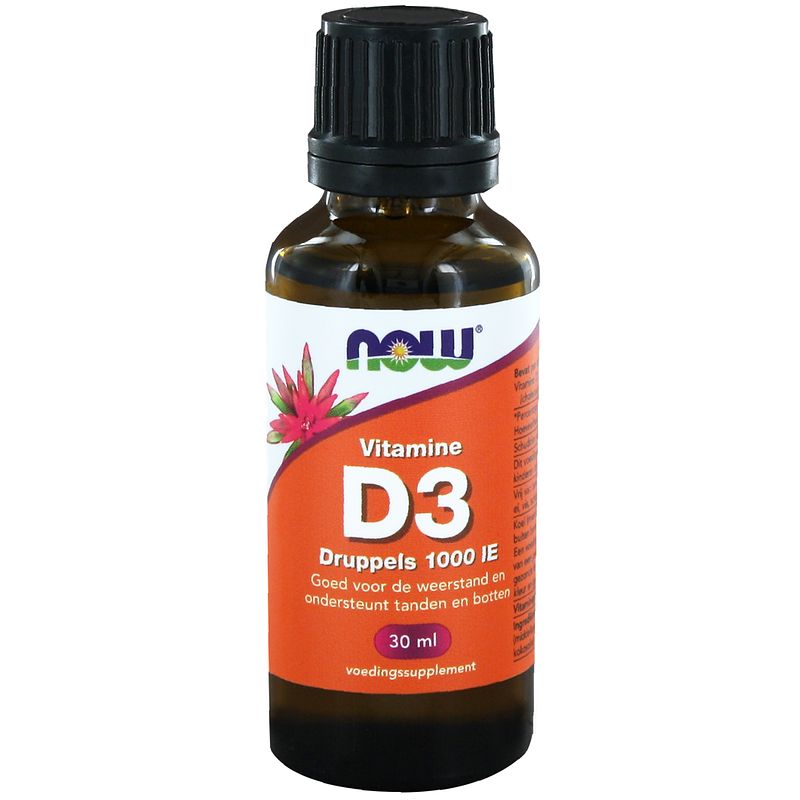 Foto van Now vitamine d3 druppels 1000ie 30ml