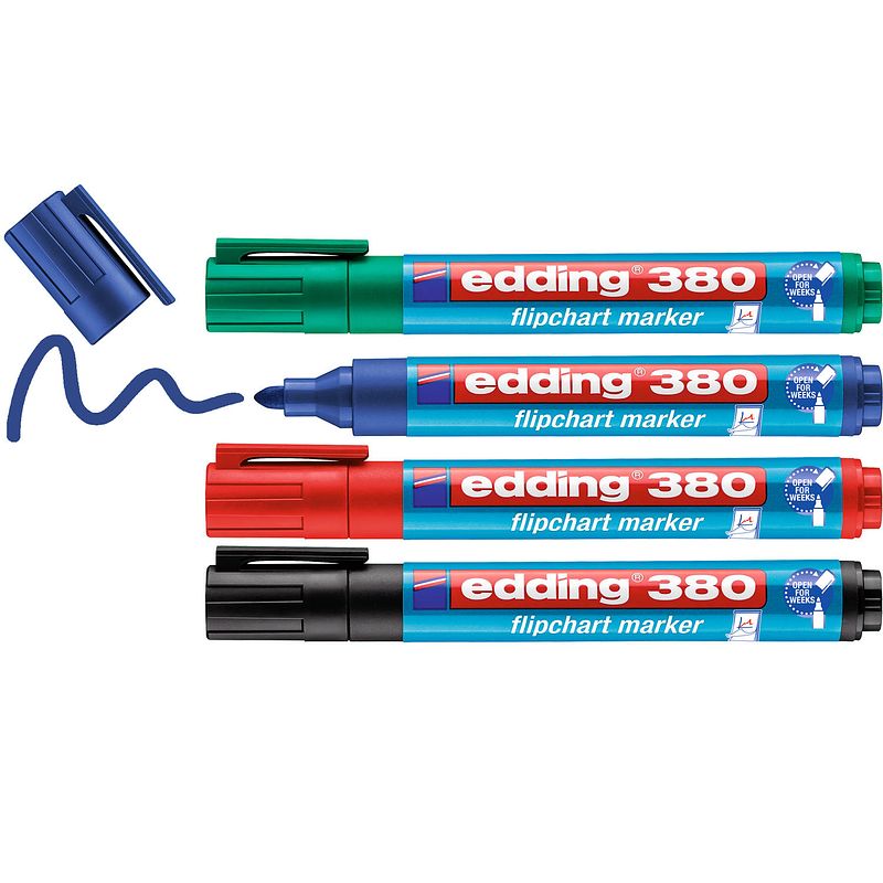 Foto van Edding 380 flipchart marker set van 4 assorti