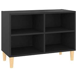 Foto van The living store bedkastje scandinavische stijl - prachtig ontwerp - slaapkamermeubel - zwarte - 69.5 x 30 x 50 cm