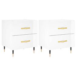 Foto van The living store nachtkastjes - moderne charme - interieur - 40 x 35 x 47.5 cm - hoogglans wit