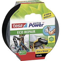 Foto van Tesa eco repair 56432-00000-00 textieltape tesa extra power zwart (l x b) 20 m x 38 mm 1 stuk(s)