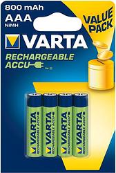 Foto van Varta aaa batterijen oplaadbaar - 800mah - 4 stuks