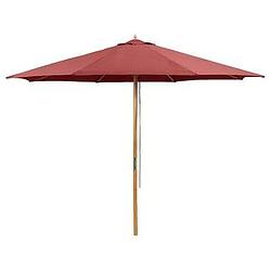 Foto van Le sud houtstok parasol tropical - rood - ø300 cm - leen bakker