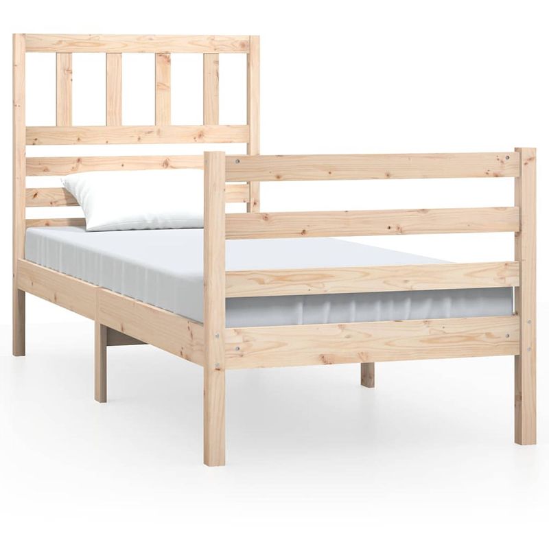 Foto van The living store bedframe grenenhout - 205.5 x 96 x 100 cm - onbehandeld