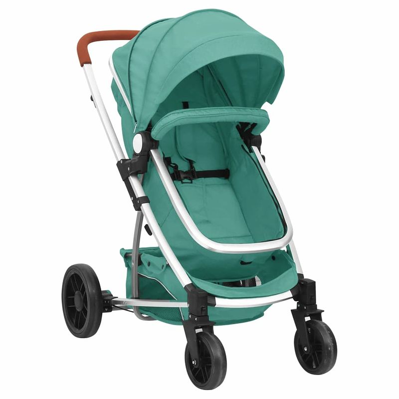 Foto van Vidaxl kinderwagen 2-in-1 aluminium groen