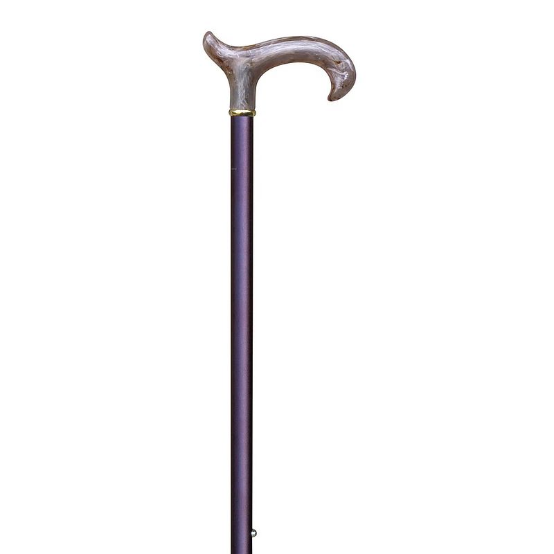 Foto van Classic canes verstelbare wandelstok - bruin - aluminium - blond acryl handvat - lengte 78 - 103 cm