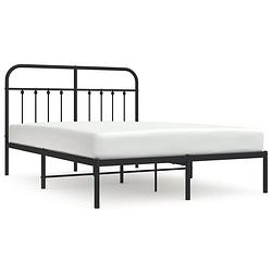 Foto van The living store bedframe classic - metalen - 207x156x100 cm - zwart