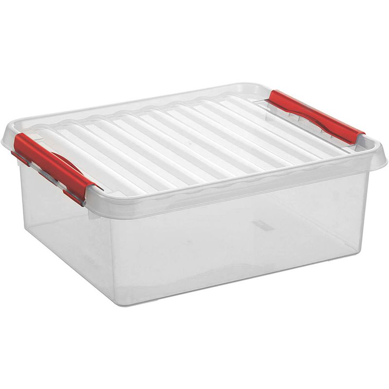 Foto van Q-line opbergbox - 25l - transp/rood