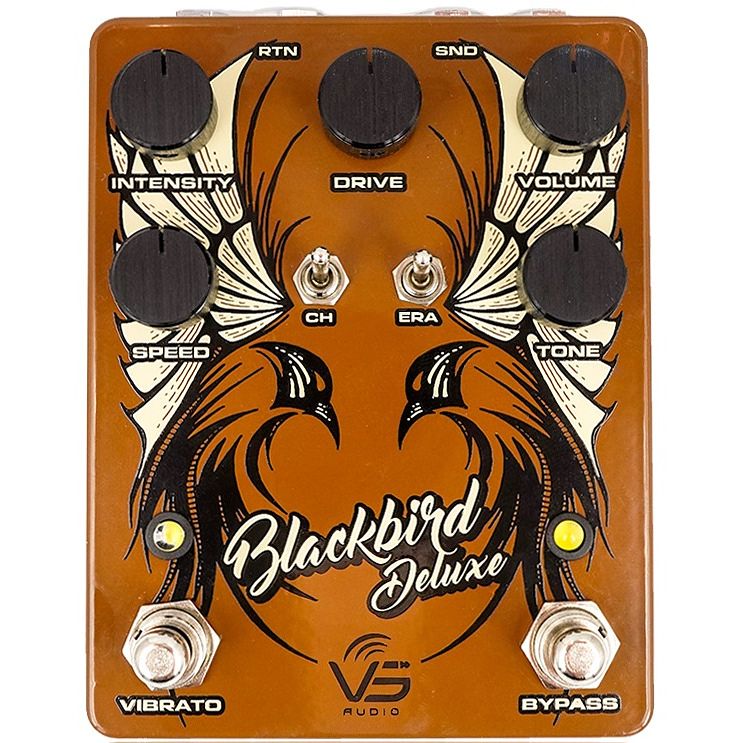 Foto van Vs audio blackbird deluxe overdrive preamp effectpedaal met true bias tremolo