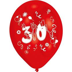 Foto van Amscan ballonnen 30 jaar 8 stuks 25 cm