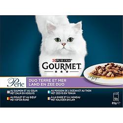 Foto van Gourmet perle duo land & zee kattenvoer nat 12 x 85g bij jumbo