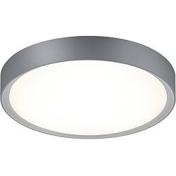 Foto van Led plafondlamp - badkamerlamp - trion clirno - 18w - warm wit 3000k - spatwaterdicht ip44 - opbouw rond - mat titaan -