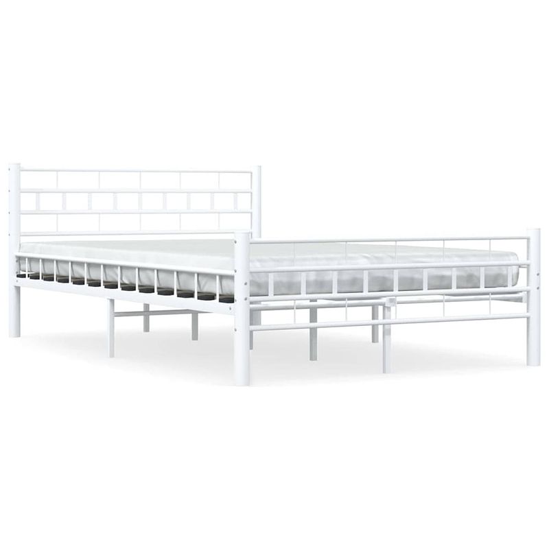 Foto van Vidaxl bedframe metaal wit 140x200 cm