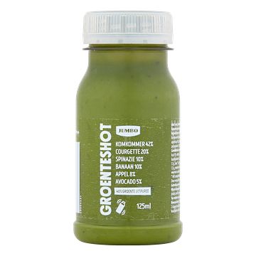 Foto van Jumbo groenteshot komkommer courgette spinazie banaan appel avocado 125ml