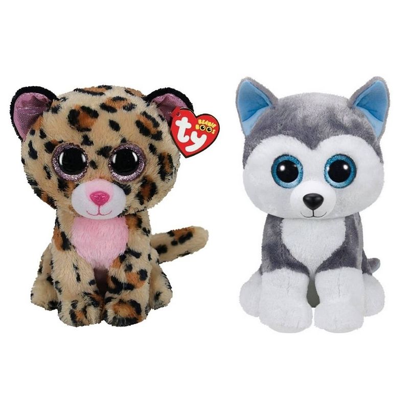 Foto van Ty - knuffel - beanie buddy - livvie leopard & slush husky