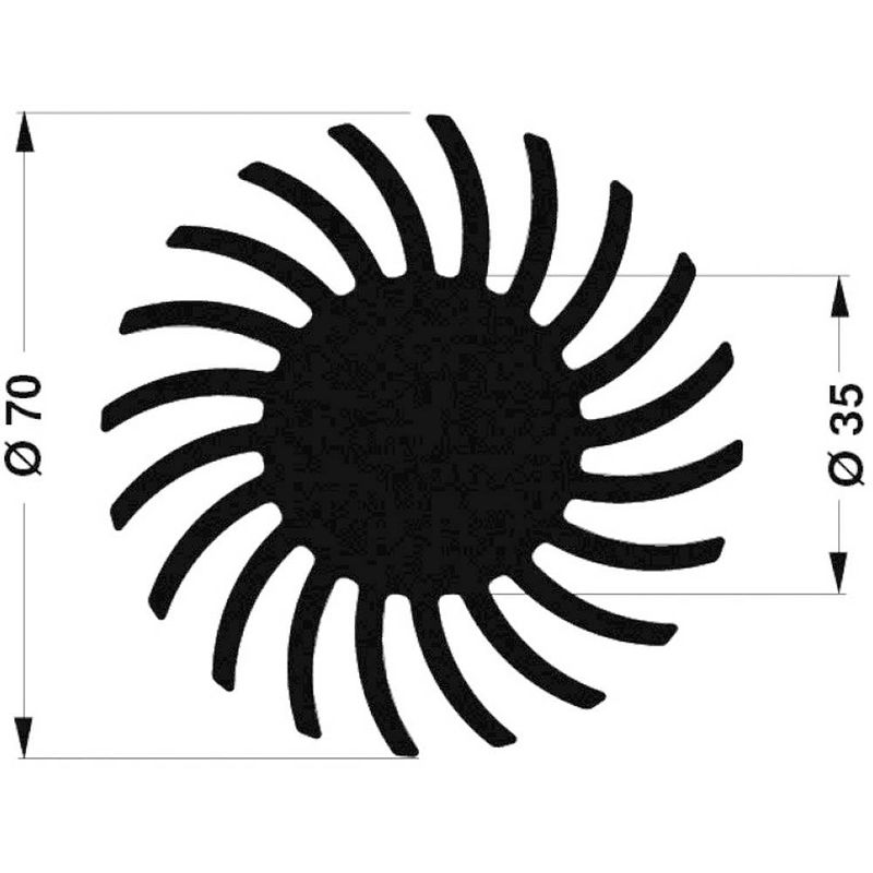 Foto van Fischer elektronik sk 571 10 me led-koellichaam 2.82 k/w (ø x h) 70 mm x 10 mm