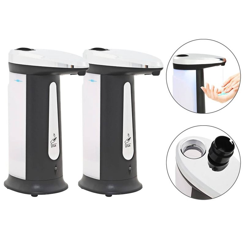 Foto van Vidaxl automatische zeepdispensers infraroodsensor 800 ml 2 st