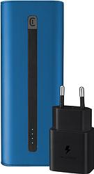 Foto van Cellularline powerbank 20.000 mah power delivery en quick charge blauw + samsung oplader