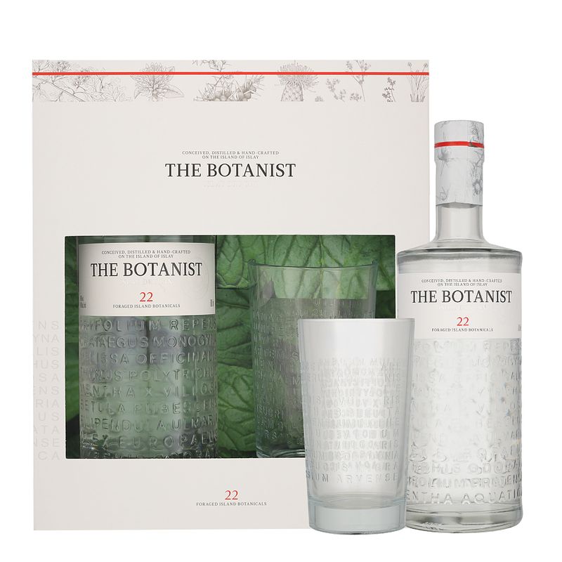 Foto van The botanist dry gin + glas 70cl + giftbox