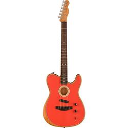 Foto van Fender limited edition acoustasonic player telecaster rw fiesta red met gigbag