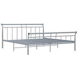 Foto van The living store metalen bedframe - grijs - 208 x 206 x 90 cm - massieve constructie - stevige lattenbodem - montage