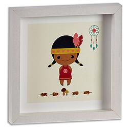 Foto van Giftdecor fotolijst indiaan meisje junior 22 x 22 cm hout wit