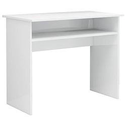 Foto van The living store bureau - strak en modern - bewerkt hout - 90x50x74 cm - met opbergschap