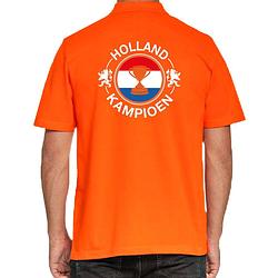 Foto van Oranje fan poloshirt / kleding holland kampioen met beker ek/ wk voor heren s - feestshirts