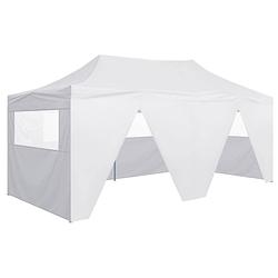 Foto van Vidaxl partytent met 4 zijwanden inklapbaar 3x6 m staal wit