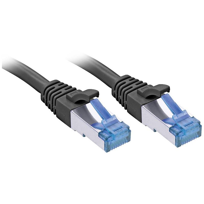 Foto van Lindy 47410 rj45 netwerkkabel, patchkabel cat 6a s/ftp 0.3 m zwart 1 stuk(s)