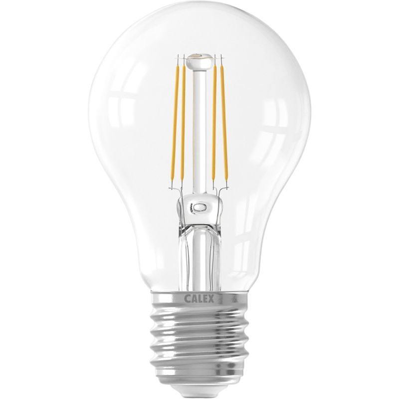 Foto van Calex led volglas filament standaardlamp 220-240v 4.5w 470lm e27 a60, helder 2700k cri80 dimbaar