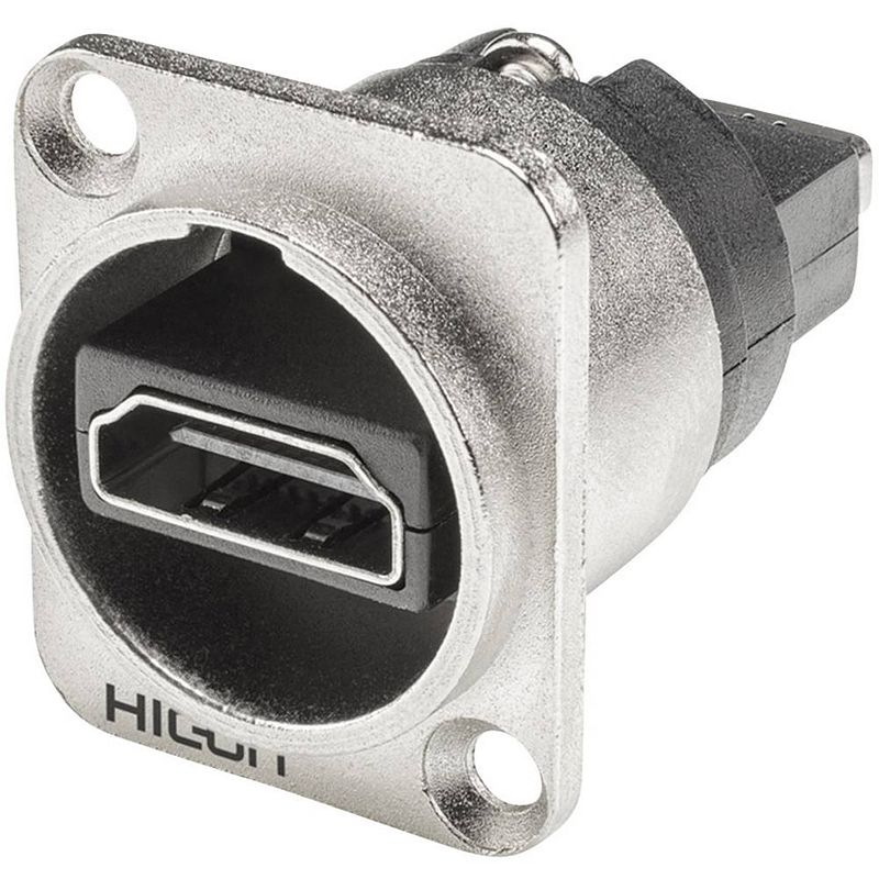 Foto van Hicon hi-hdhd-ffdn hdmi-connector flensbus, contacten recht aantal polen: 19 zilver 1 stuk(s)